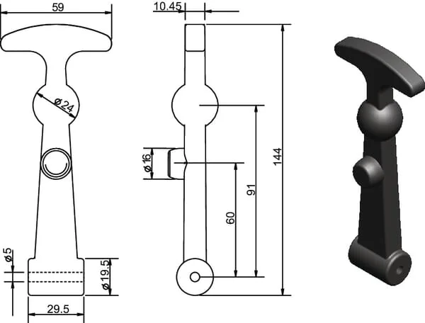 Kramp - 318000KR - Komplettes Motordeckelhalter 145mm