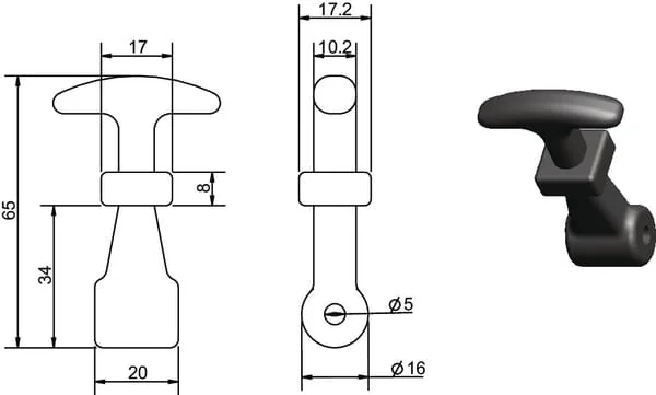 Kramp - 318003KR - Komplettes Motordeckelhalter 65mm