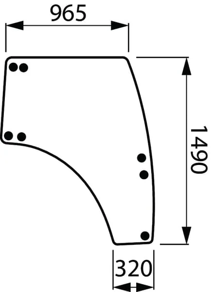 Kramp - 3674695M1N - Tuerglas Rechts