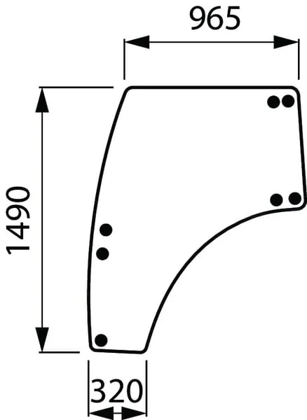 Kramp - 3674696M1N - Tuerglas Links