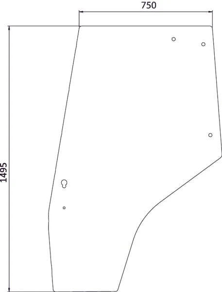 Kramp - 3825716M1N - Tuerglas Links