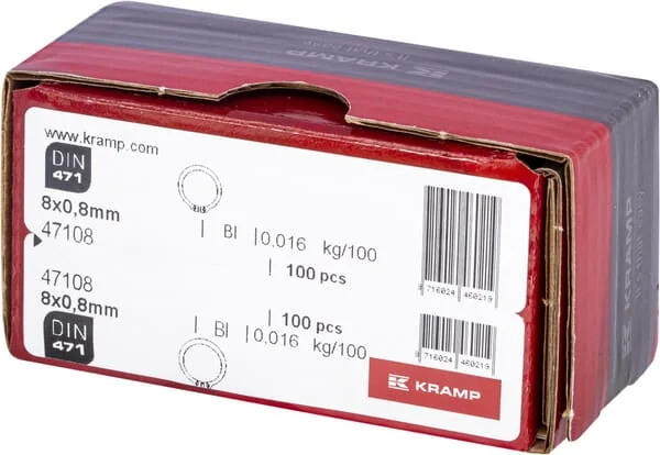 Kramp - 47108 - Sicherungsring Aussen 8x0,8 mm DIN 471 Stahl