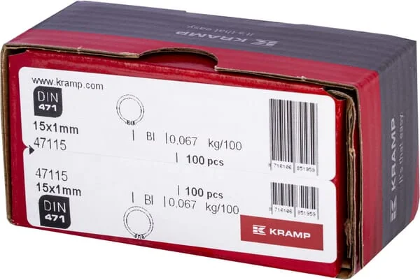 Kramp - 47115 - Sicherungsring Aussen 15x1mm DIN 471 Stahl