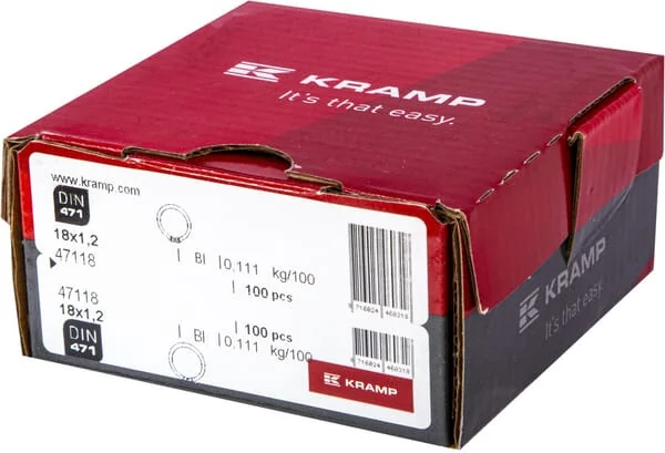 Kramp - 47118 - Sicherungsring Aussen 18x1,2 mm DIN 471 Stahl