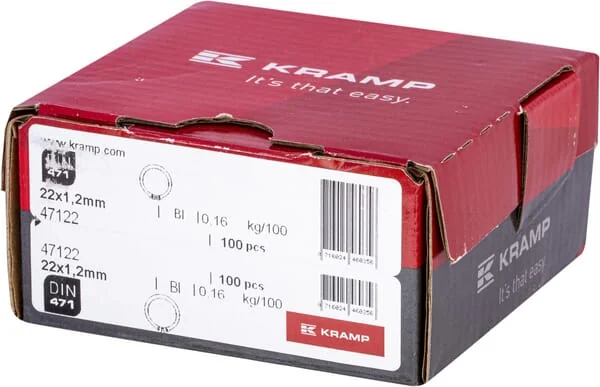 Kramp - 47122 - Sicherungsring Aussen 22x1,2 mm DIN 471 Stahl