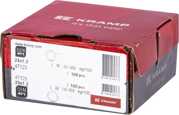 Kramp - 47123 - Sicherungsring Außen 23x1,2 mm DIN471 Stahl