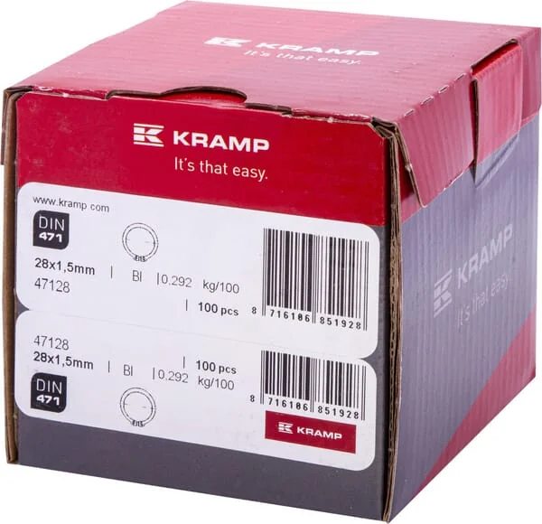 Kramp - 47128 - Außensicherungsring 28x1,5 mm DIN471 Stahl