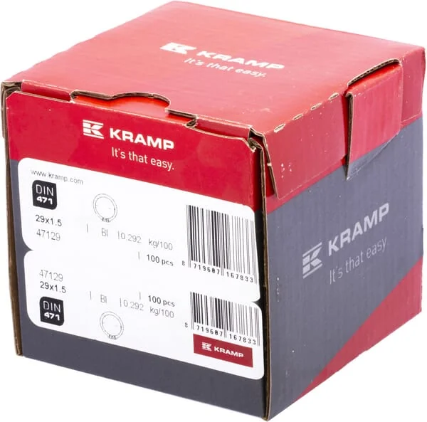 Kramp - 47129 - Außensicherungsring 29x1,5 mm DIN471 Stahl