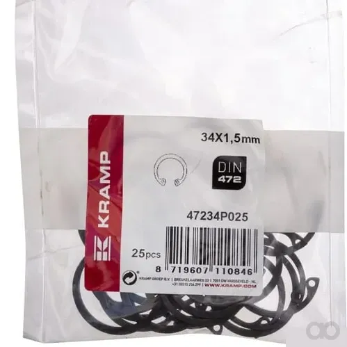 Kramp - 47234P025 - Innensicherungsring 34x1.5 mm DIN472 Stahl Kramp
