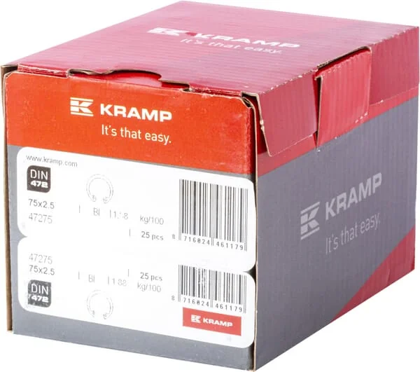 Kramp - 47275 - Innensicherungsring 75x2,5 mm DIN472 Stahl Kramp
