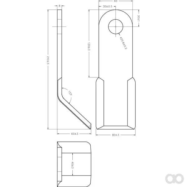 Kramp - 486043 - Schlegel 60x8x210, D25, AD/DESVO