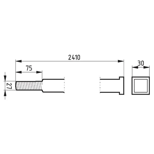 Kramp - 52501241040020 - Vierkantwelle Fuer Scheibenegge, L-2410mm