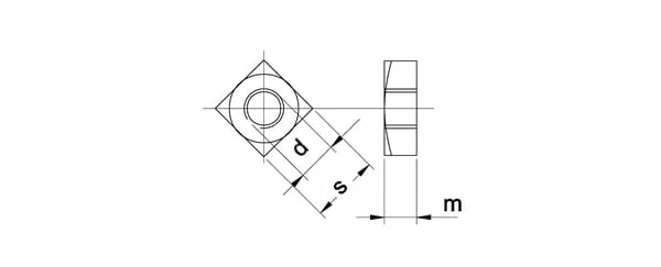 Kramp - 55712RA - Vierkantmutter DIN557 M12x1,75 Stahl