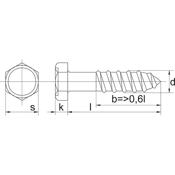 Kramp - 57110120P025 - Holzschraube 10x120mm, Sechskantkopf 17mm, DIN 571 Kramp