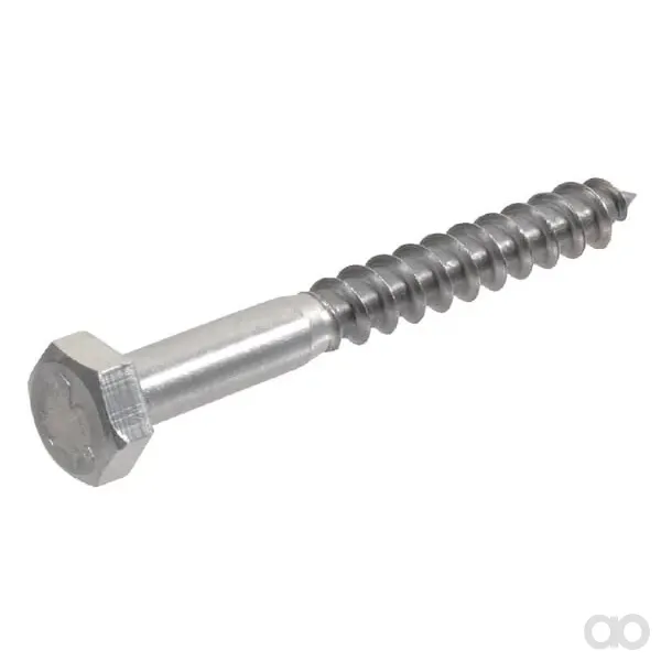 Kramp - 5711060RVSA4 - Holzschraubenbolzen 10x60mm, 17mm Sechskantkopf, V4A, DIN 571