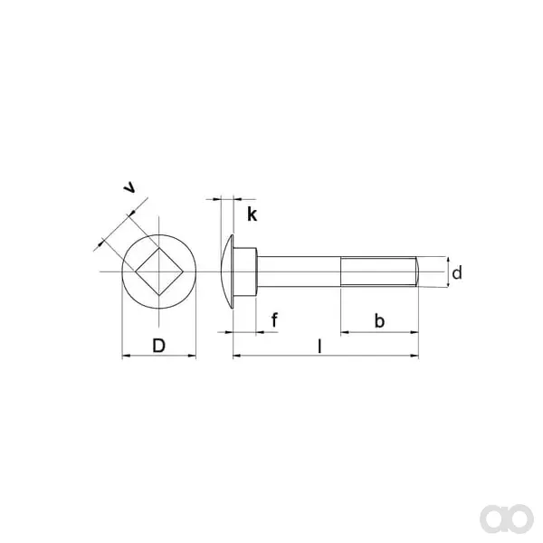 Kramp - 6031040RVSP050 - Wagenschraube DIN603 M10x40 Edelstahl A2 Kramp