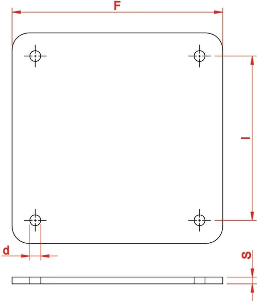Kramp - 6309900Z - Vierkantflansch 4 Bolzen Blind 6"