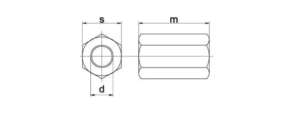 Kramp - 633416B - Verbindungsmutter DIN6334 M16x2,00 Stahl 6