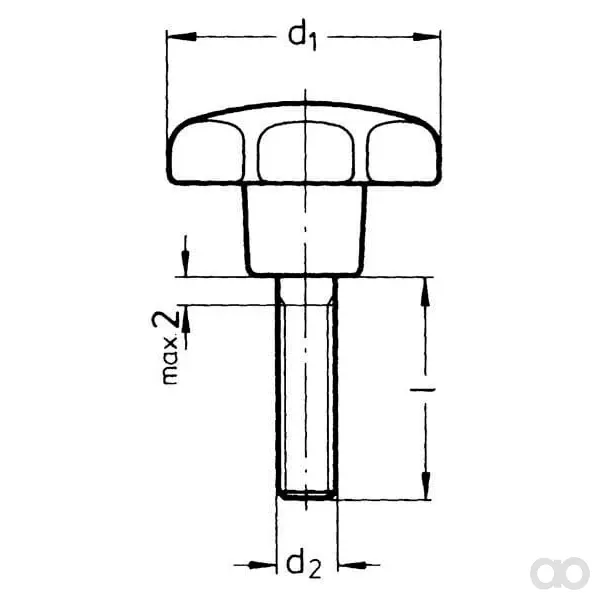 Kramp - 6336S0840 - Sternkopf M 8x40 L=25mm