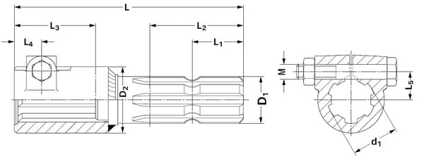 Kramp - 6710121KR - PTO-Reduzierung männlich 1 3/8" (21) weiblich 1 3/8" (6) mit Klemmbolzen