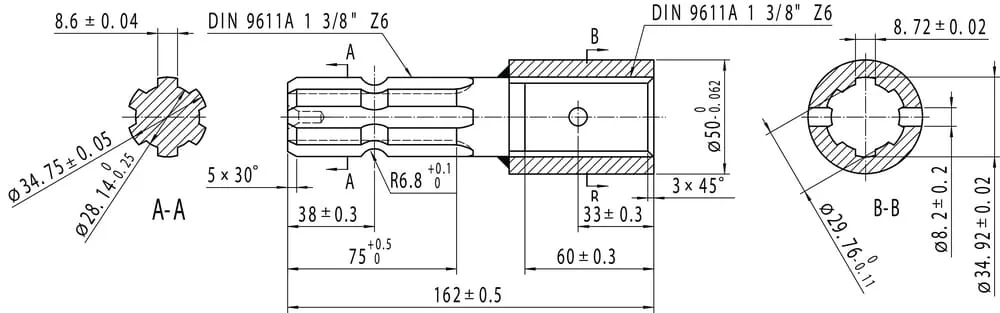 Kramp - 672001KR - Verlängerung 1.3/8-6 - 1.3/8-6