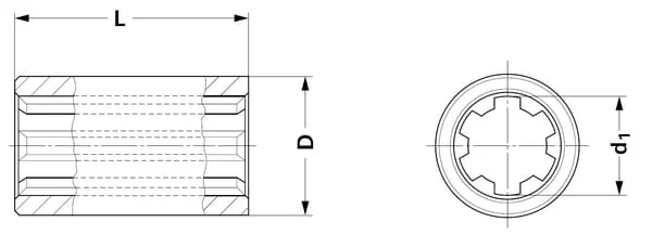 Kramp - 6740120KR - Keilnaben 80L 1.3/4-6