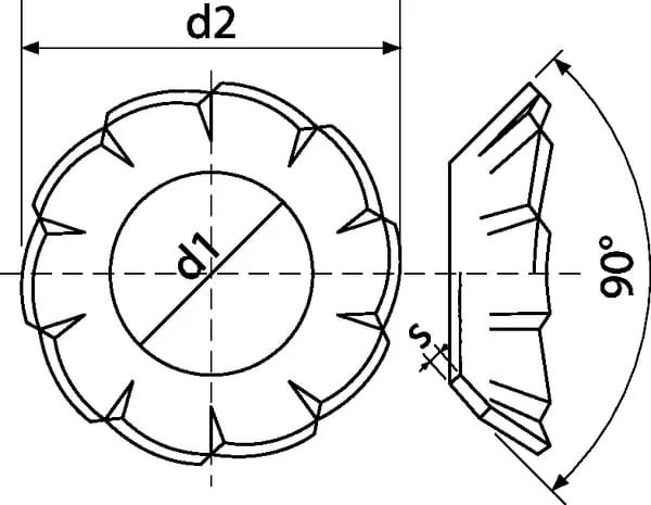 Kramp - 6798V10 - Zahnfederring M10x19x0,4mm, verzinkt DIN 6798