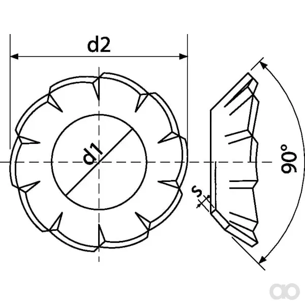 Kramp - 6798V8 - Zahn-Sicherungsring M8x15,3x0,5mm Stahl Verzinkt DIN 6798