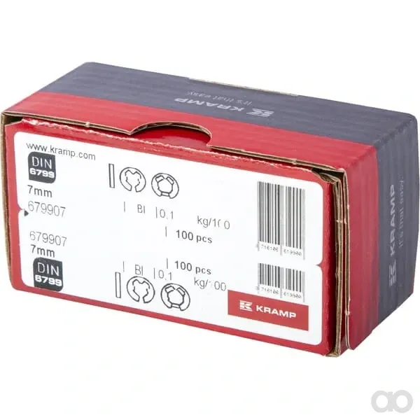 Kramp - 679907 - Externer E-Sicherungsring 8x0,9mm DIN 6799 Stahl