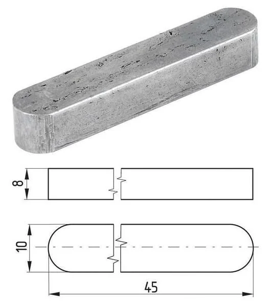 Kramp - 688510845 - Passfeder 10x8x45