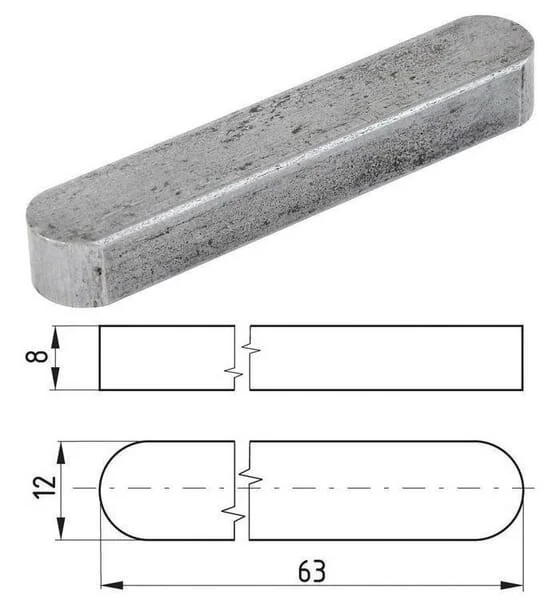 Kramp - 688512863 - Keil 12x8x63