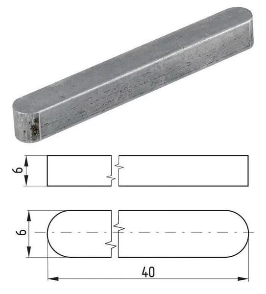 Kramp - 68856640 - Passfeder 6x6x40
