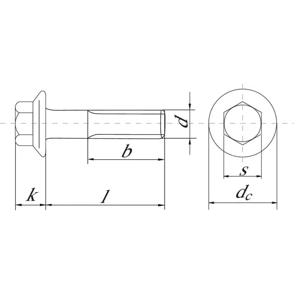 Kramp - 6921T1225 - Sechskantbundschraube DIN 6921 M12x25 Stahl Verzinkt 8.8