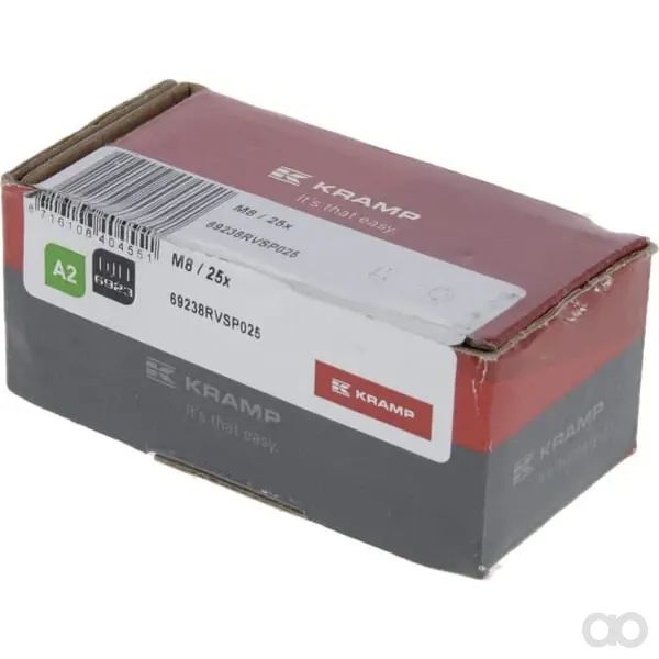 Kramp - 69238RVSP025 - Sechskant-Bundmutter DIN 6923 M8x1,25 Edelstahl A2