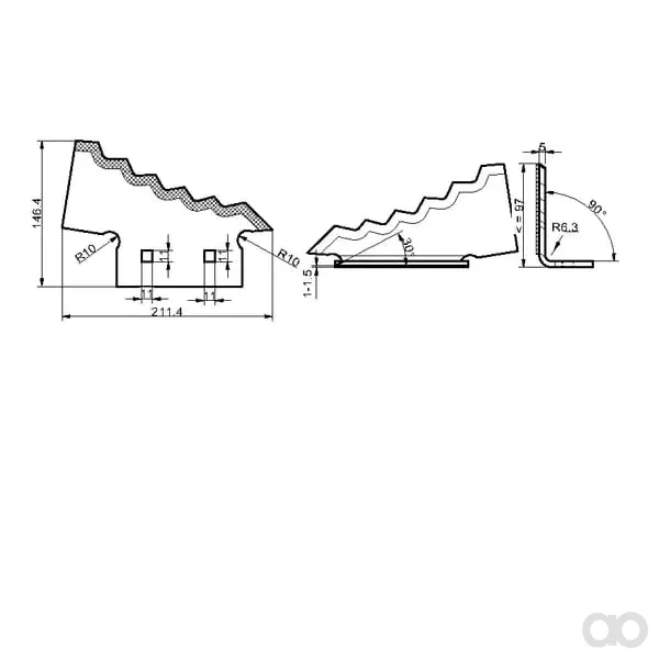 Kramp - 703954N - Futterwagenmesser Links, Staerke 5mm