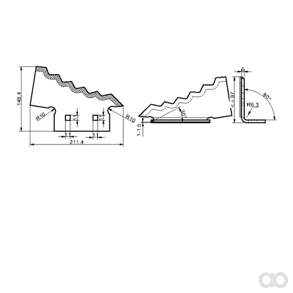 Kramp - 703956N - Futterwagenmesser Links, Staerke 6mm