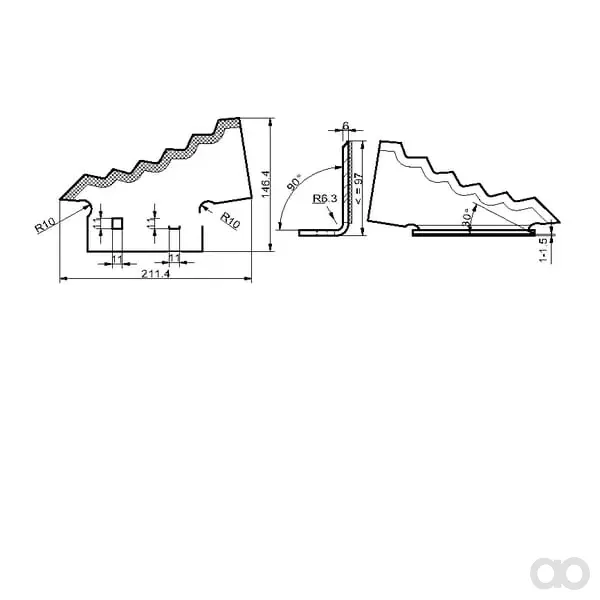 Kramp - 703957N - Futterwagenmesser Rechts, Staerke 6mm