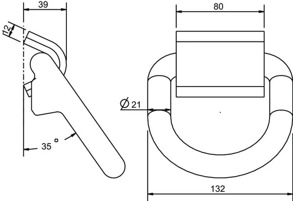 Kramp - 709002KR - Lasche 132x39mm verzinkt zum Anschweißen
