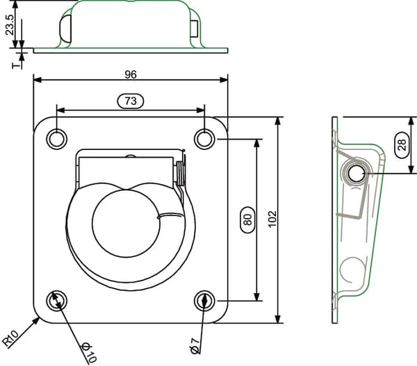 Kramp - 709003KR - Dichtungszunge 102 x 96 mm H=22 mm