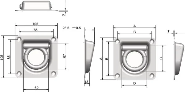 Kramp - 7090040KR - Verzinktes Scherenschloss 105 x 105 mm H=25,5 mm