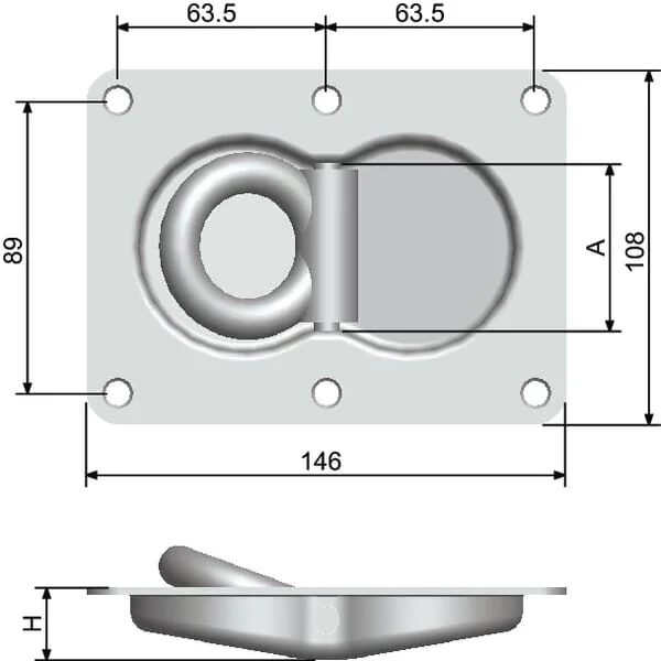 Kramp - 709011KR - Lasche 146 x 108 mm Verzinkt