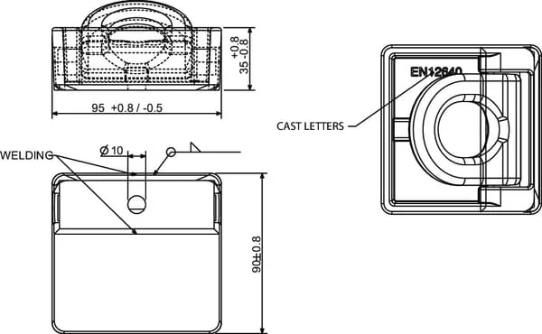 Kramp - 709031KR - Geschweisstes Scherenschloss 95 x 90 mm H=35 mm