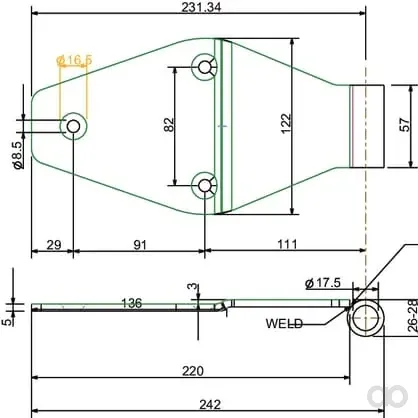 Kramp - 730068KR - Scharnier Verzinkt