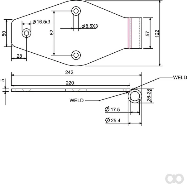 Kramp - 730069KR - Scharnier Verzinkt