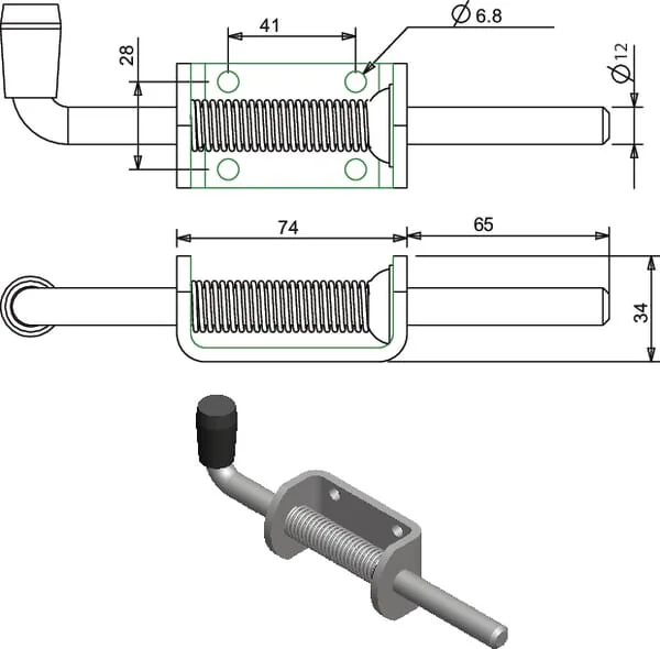 Kramp - 770021KR - Federbelasteter Bolzen