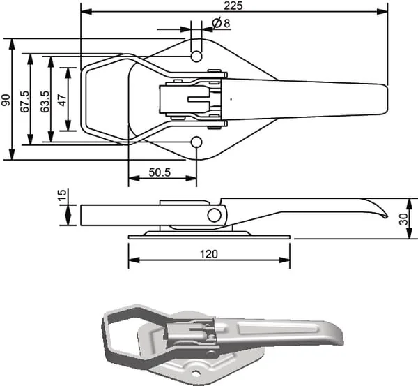 Kramp - 770046KR - Verzinktes Exzenterriegel