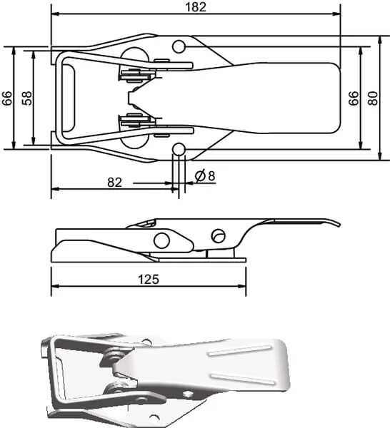 Kramp - 770051KR - Verzinktes Exzenterriegel