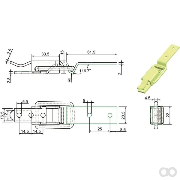 Kramp - 770077KR - Exzentergriff Verzinkt