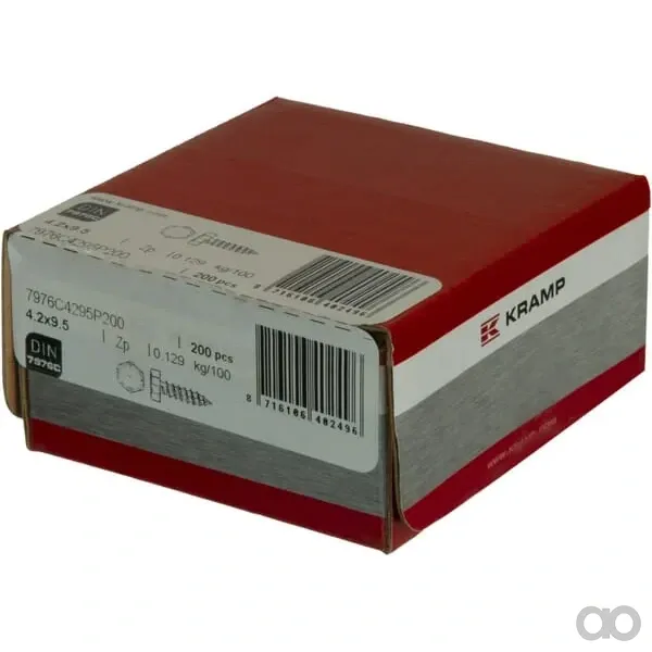 Kramp - 7976C4295P200 - Selbstbohrende Flachkopfschraube DIN7976C 4,2x9,5 verzinkt