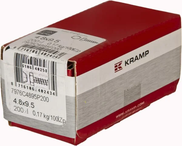 Kramp - 7976C4895P200 - Selbstschneidende Schraube 4.8x9.50mm, Sechskantkopf 8mm, DIN 7976C